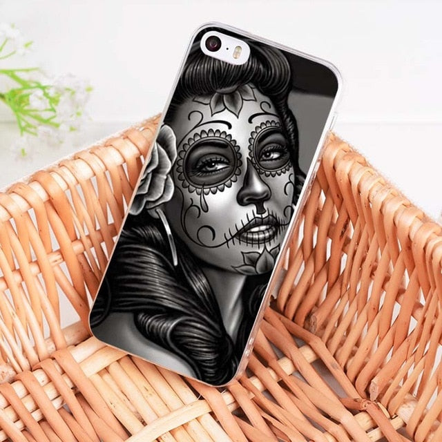 Day of the Dead transparent soft tpu phone case cover