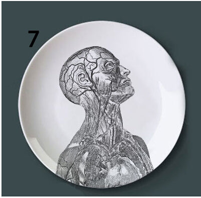 Human Body structure decorative plate art ceramic dish display tray club price fun skull dish creative kitchen decoration set