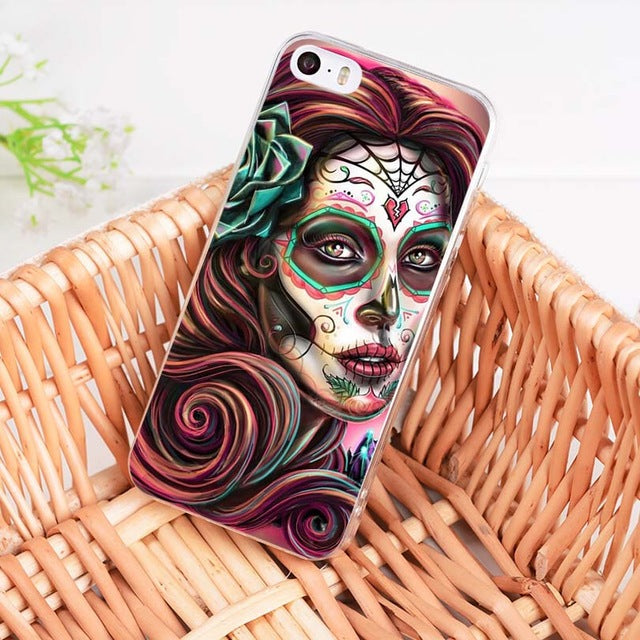 Day of the Dead transparent soft tpu phone case cover