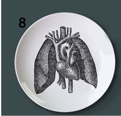 Human Body structure decorative plate art ceramic dish display tray club price fun skull dish creative kitchen decoration set