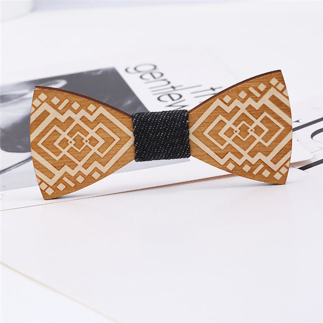 Hot Fashion Mens Wooden Bow Tie Accessory Wedding Party Christmas Gifts Bamboo Wood Bowtie Neck Wear for Men Women cravat
