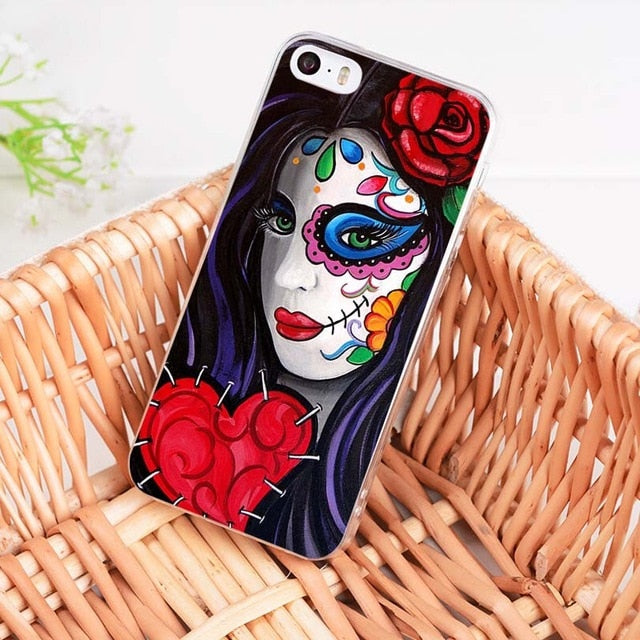 Day of the Dead transparent soft tpu phone case cover