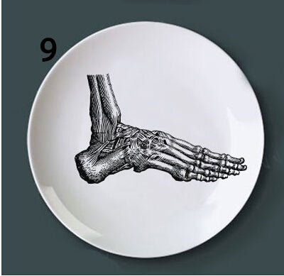 Human Body structure decorative plate art ceramic dish display tray club price fun skull dish creative kitchen decoration set