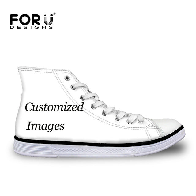 Trendy Sugar Skulls Pattern Women Sneakers Summer Autumn High Top Shoes