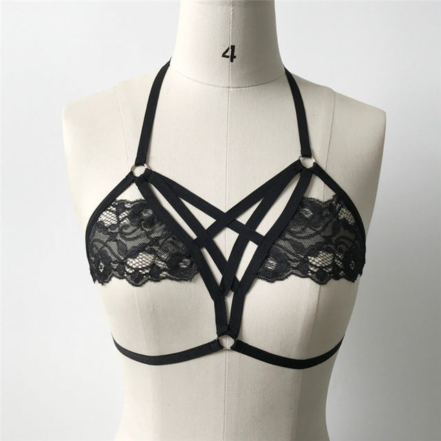 Sexy Harness Bra Basic Style Women Handmade Underbust Y Garter Harness Bondage Cage Straps garter belt lingerie garter