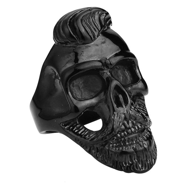 Valily Jewelry Mens Large Gothic Skull Biker Ring