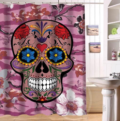 24 Style Custom Classic Skull Bathroom Waterproof Shower Curtain Durable Classic Bathroom decorative