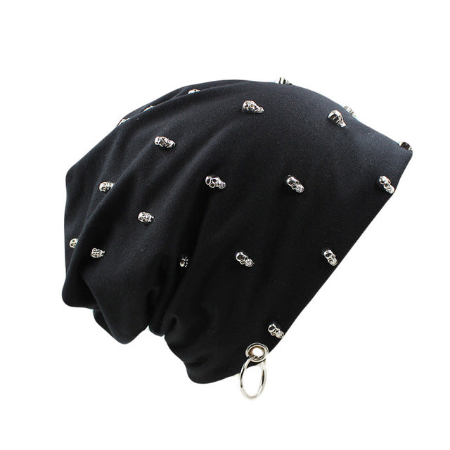 New Fashion Casual Hat With Skull Hoop Brand Caps Winter Warm Beanies
