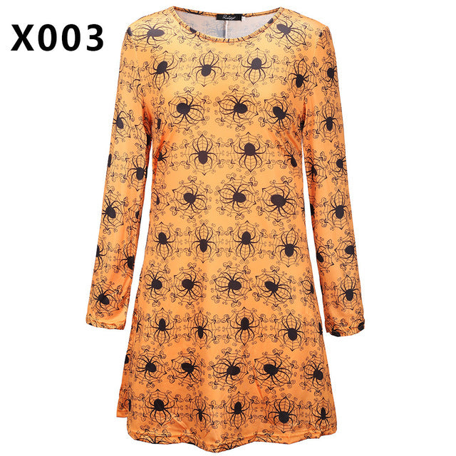 Casual Loose Round Neck Halloween Xmas Party Dress