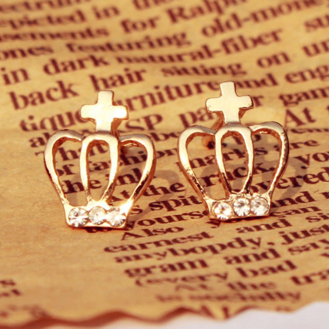 Imitation Pearl Heart Crystal Flower Bow Leaf Angel Wings Geometry Stud Earrings for Women Jewelry