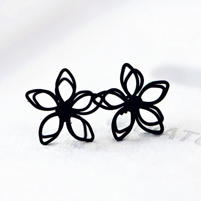 Imitation Pearl Heart Crystal Flower Bow Leaf Angel Wings Geometry Stud Earrings for Women Jewelry