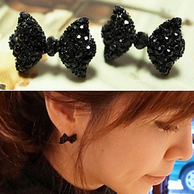 Imitation Pearl Heart Crystal Flower Bow Leaf Angel Wings Geometry Stud Earrings for Women Jewelry