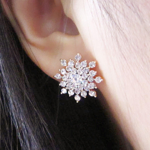 Imitation Pearl Heart Crystal Flower Bow Leaf Angel Wings Geometry Stud Earrings for Women Jewelry
