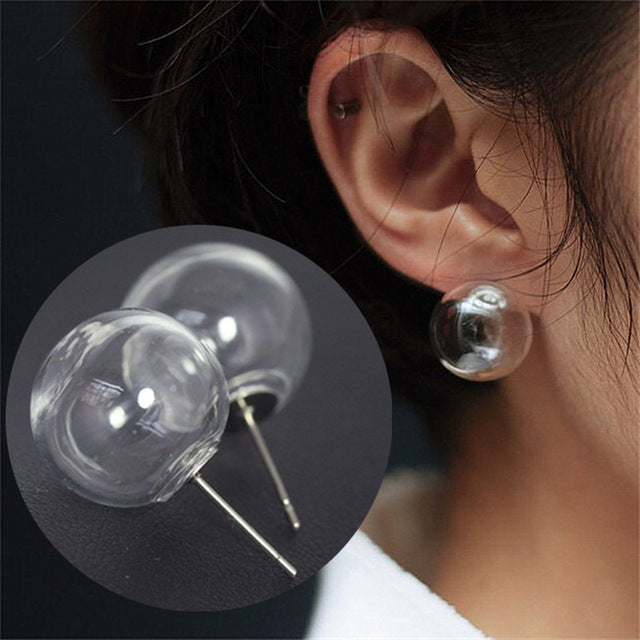 Imitation Pearl Heart Crystal Flower Bow Leaf Angel Wings Geometry Stud Earrings for Women Jewelry
