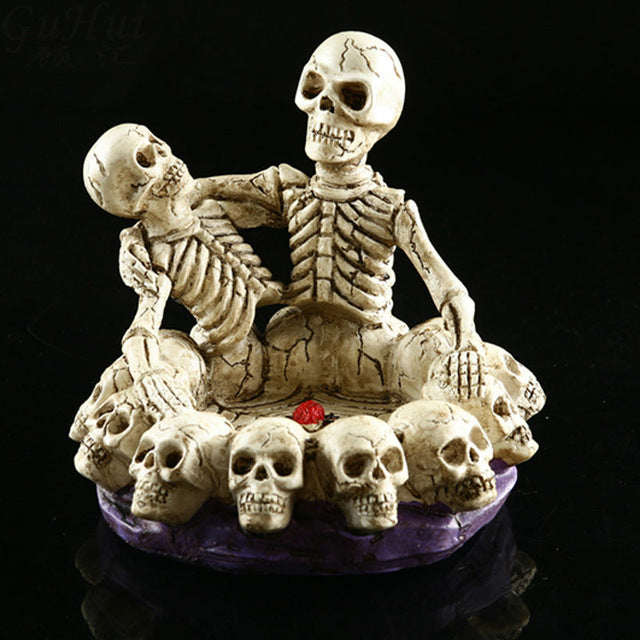 Halloween Resin Terror Model White Skull Wine Cup Ashtray Prop Skeleton