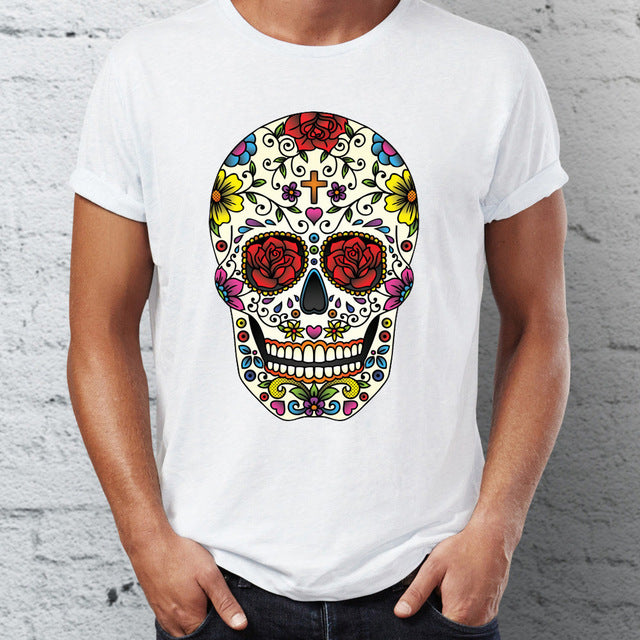Men's T Shirt Sugar Skull Pop Cool Artsy Tee