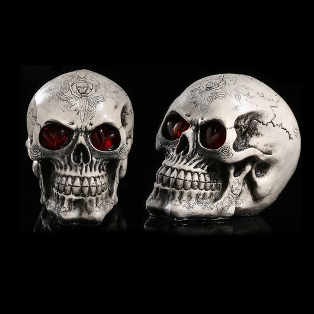 LED Human Shape Skeleton Head Homosapiens Skull Statue Figurine
