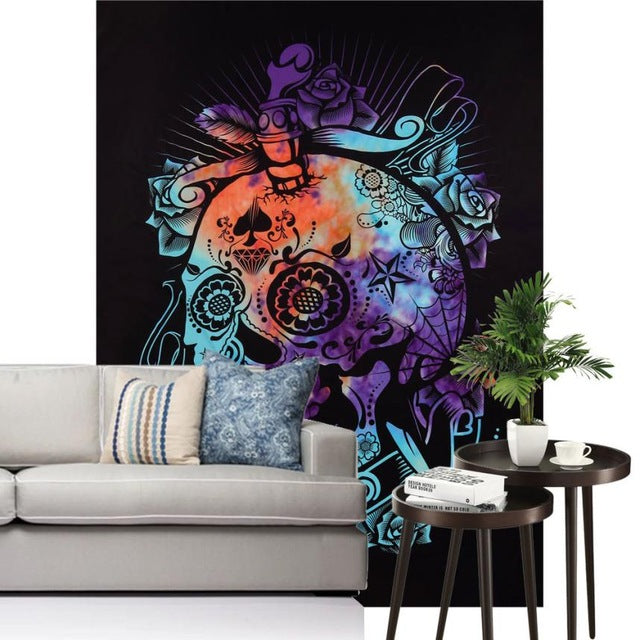 Super Soft Skull Bone Tapestry Wall Bedspread Beach Towel Mat Blanket Table Beach towel