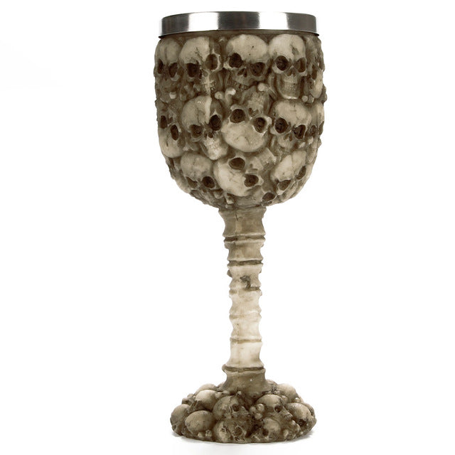 Stainless Steel Gothic Goblet Halloween Party Drinking Glass 3D Skull Skeleton Claw Punk Style Wine Glasses Whiskey Cup