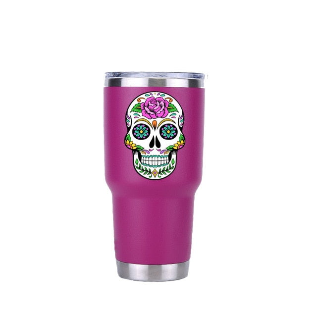 Sugar Skull 30 oz Tumbler Double Wall Vacuum Flasks Insulated Stainless Steel
