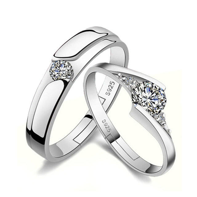 Fashion Lovers CZ Crystal Charms Rings for Women Men Silver Color Wedding Party Engagement Rings Jewelry valentines day gift