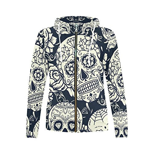 InterestPrint Custom Women's Zipper Hoodies Sweatshirt with Design