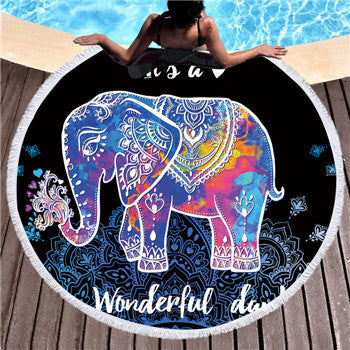 Microfiber Round Large Beach Towel Yoga Mat Tassel Toalla Blanket Nightmare 3d Sugar Skull Printed Big Bath Towel Tapestry