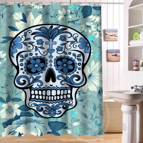 24 Style Custom Classic Skull Bathroom Waterproof Shower Curtain Durable Classic Bathroom decorative