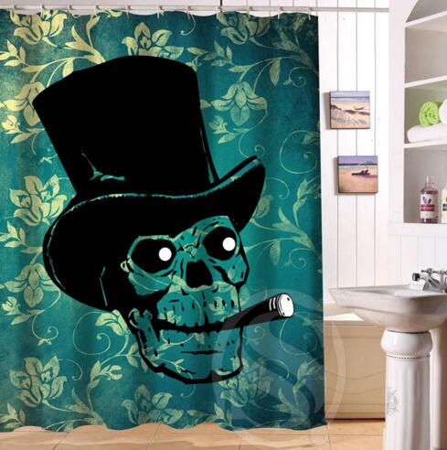24 Style Custom Classic Skull Bathroom Waterproof Shower Curtain Durable Classic Bathroom decorative
