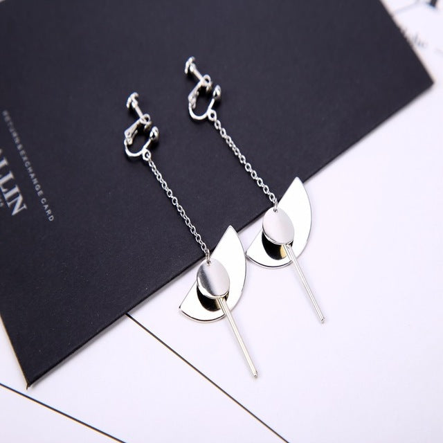Opened Circle Ear Cuff Clips Women Big Arc Pendant Long Clip on Earrings for Women Girls Cartilage Jewelry non Without Pierced