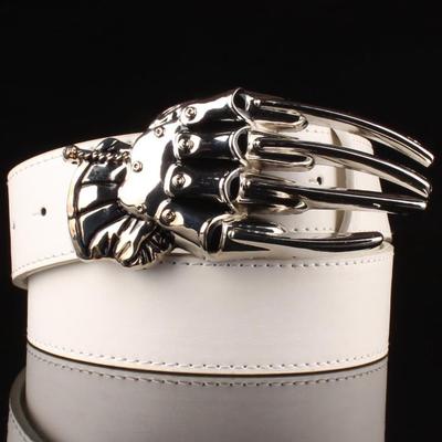 Fashion men belt skull hand buckle Skeleton hand bone punk rock love kills skull belt pu leather hip hop belts