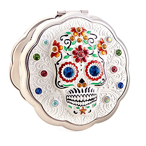 Makeup Silver Compact Metal Purse Mirror