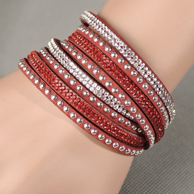 Lokaer Hot Sale Wholesale Fashion Wrap Bracelet Multilayer Bracelets 6 Colors To Choose For Women Gift
