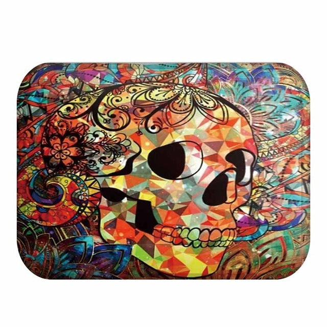 Skull Mats Flannel Carpet Non-slip Mats Home Decorations