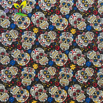 1 yards / diamond skull printed canvas handmade fabric cloth curtain sofa table cloth cushion pillow bag|fabric