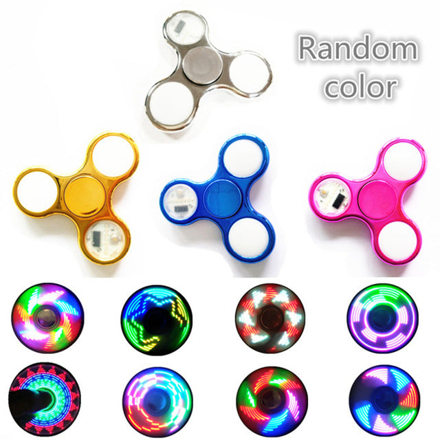 New Light Fidget Spinner Led Stress Hand Spinners Glow In The Dark Figet Spiner Cube EDC Anti-stress Finger Spinner