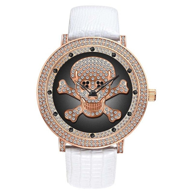 Women Rhinestone Skull Watches Luxury brand Bracelet Wristwatch Fashion