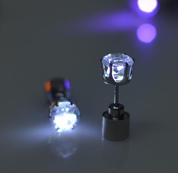 1Pair Charm LED Stud Earring Light Up Crown Glowing In Dark Crystal Ear Stud Earrings For Women Jewelry Christmas New Year Gifts