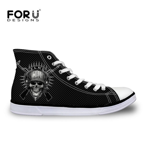 Fashion High Top Shoes Classic Male Lace up Canvas Shoes