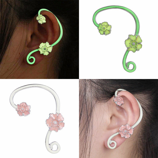 Punk Ear Cuff Wrap Glow In The Dark Shellhard Trendy Luminous Ear Clip Earrings Stud Earrings For Women Jewelry