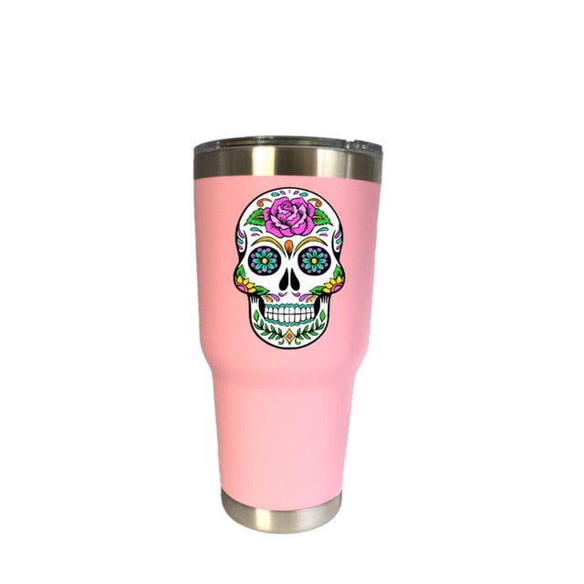 Sugar Skull 30 oz Tumbler Double Wall Vacuum Flasks Insulated Stainless Steel
