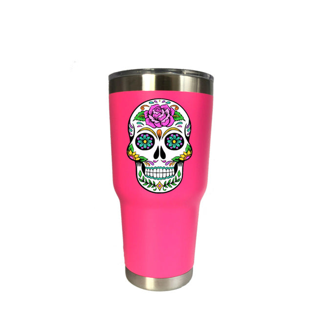 Sugar Skull 30 oz Tumbler Double Wall Vacuum Flasks Insulated Stainless Steel