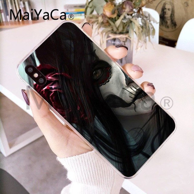 Funny Sugar Skull Girl Tattoo Transparent Shell Phone Case For iphone
