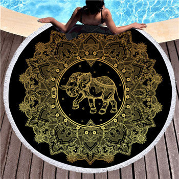 Microfiber Round Large Beach Towel Yoga Mat Tassel Toalla Blanket Nightmare 3d Sugar Skull Printed Big Bath Towel Tapestry