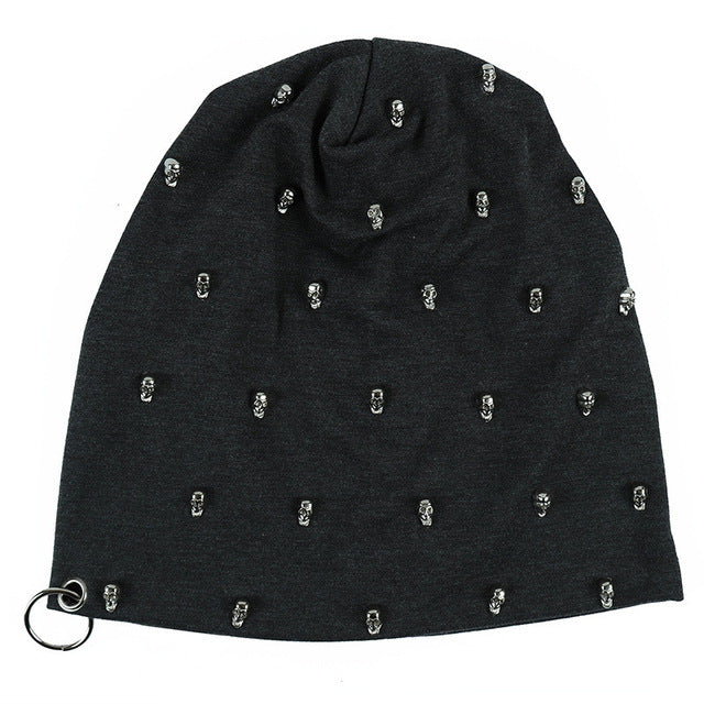 Skullies Caps Slouchy Beanie Cap Cotton Knitted Unisex Hats