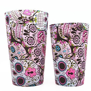 Creative Multicolor FDA Silicone Foldable Cool Mug Portable Tea Coffee Beer Skull Mug Cup For Outdoor Travel Wedding Gift