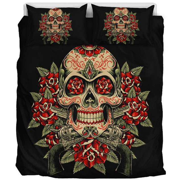 Sugar Skull Bedding Sets king size 3D Printed Husband and wife skull Duvet Cover Bed bedline AU US size bed