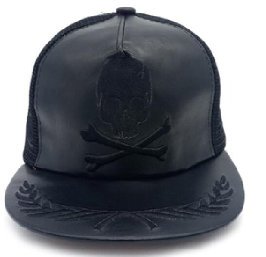 Unisex Hip Hop Hats Skull Metal Plain Snapback Caps Men Casual Outdoor Sun Hat Baseball Cap Flat-brimmed Hat