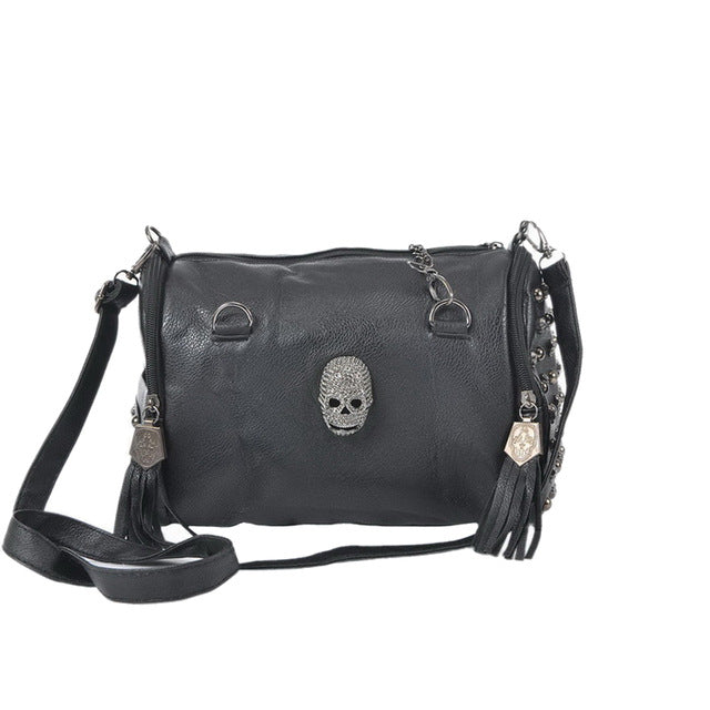 Stylish Skull Women Bag Rivet Envelope Mini Clutch Lady Shopper Tote