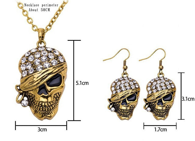 Punk Rock Rhinestone Skull Necklace Collier Homme Femme Max Colar Masculino Neckless Men Chunky Ethnic Women Neclace